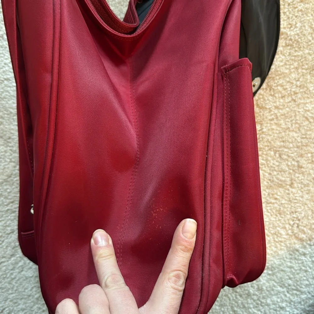 Y2K Kate Spade nylon red backpack or shoulder bag. Silver hardware.